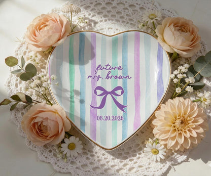Personalized Bridal Jewelry Tray, Future Mrs Ceramic Ring Dish, Heart Trinket Tray for Bride Engagement Gift 3667cb62-8371-4cb5-8623-4578cbc0bef5-5.jpg