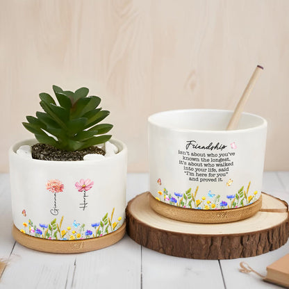Friendship Walked Into Your Life, Personalized Ceramic Plant Pot, Gift For Besties and Flower Lovers 366d5733-4c63-4c49-8e1d-29cdeccf2d73-5.jpg