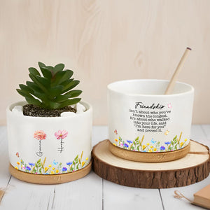 Friendship Walked Into Your Life, Personalized Ceramic Plant Pot, Gift For Besties and Flower Lovers 366d5733-4c63-4c49-8e1d-29cdeccf2d73-5.jpg