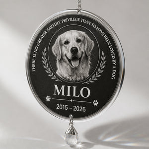 Pet Memorial Slate – Loved By A Dog (Photo + Name + Years) - Personalized 1 Layered Suncatcher with Charm 366e9fda-443b-4ea3-8ffd-2d85e39d6082.jpg