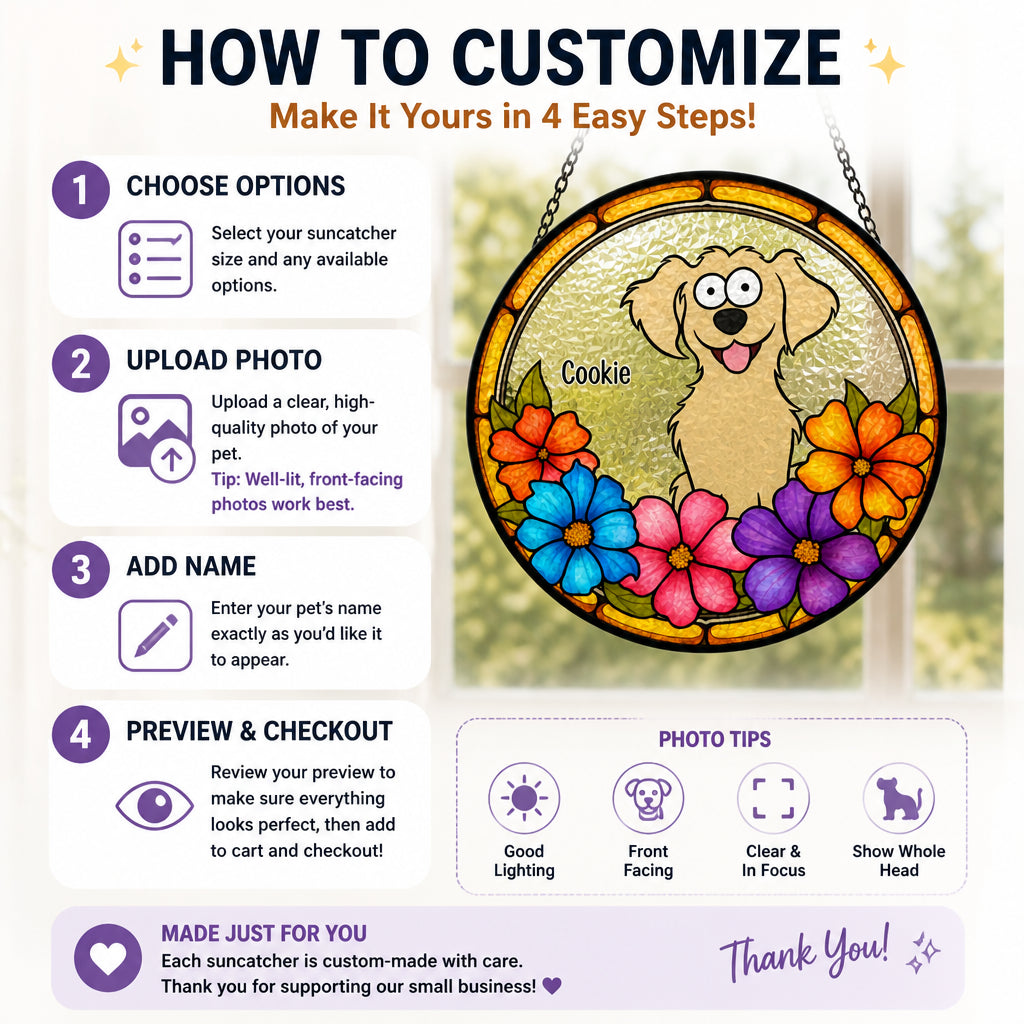 Personalized Dog Name Stained-Glass Suncatcher – Floral Round - Personalized Suncatcher Stained Glass 366fdcd8-ed17-4ee8-a4b5-f418691ed46f.jpg