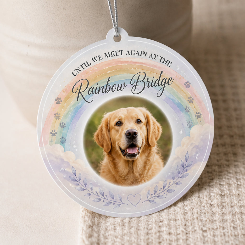Rainbow Bridge Pet Memorial Photo Ornament - Personalized Aluminum Ornament 3684eb34-5808-4714-80f7-e0ae292add9d.jpg