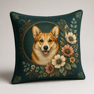 Art Nouveau Corgi Botanical Pillow - Pillow 368897c8-3680-4b8d-add1-46b8897dc4f5.jpg
