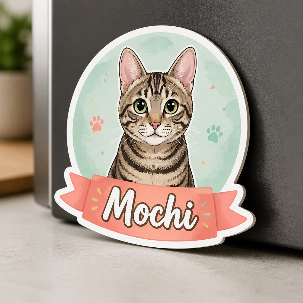 Custom Pet Portrait Name Badge Fridge Magnet - Personalized Custom Shape Fridge Magnet 36a2c651-6eff-4540-9743-e70760e816f7.jpg