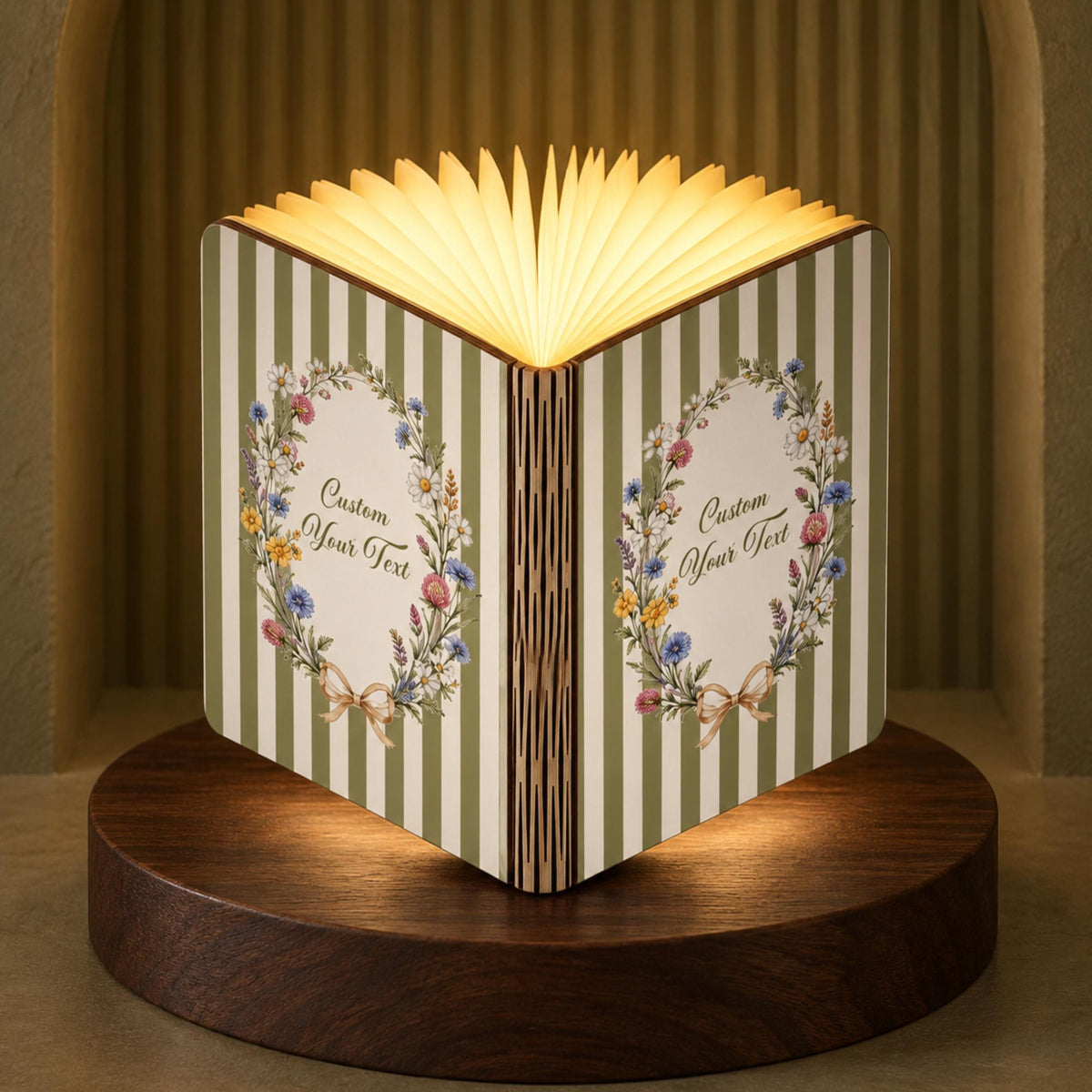 Personalized Floral Wreath Book Lamp, Custom Name Striped Folding Magnetic Table Light, Wedding Keepsake, Engagement Anniversary Gift 36b6ec3f-ed88-4ff1-b699-82044dc682bf-2.jpg