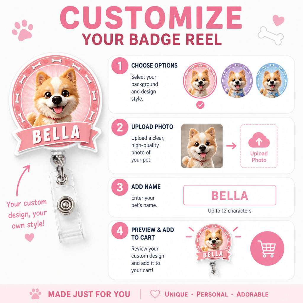 Custom Cartoon Pet Badge Reel — Photo to Portrait with Name - Personalized Custom Shape Badge Reel 36bb50c0-c512-4088-b389-f57eab2b3c61.jpg