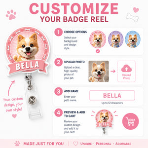 Custom Cartoon Pet Badge Reel — Photo to Portrait with Name - Personalized Custom Shape Badge Reel 36bb50c0-c512-4088-b389-f57eab2b3c61.jpg