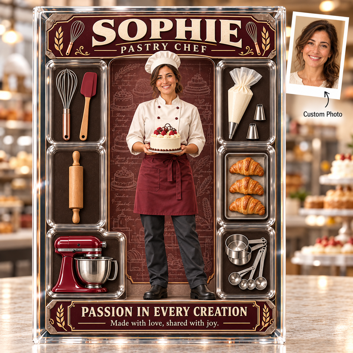 Personalized Pastry Chef Acrylic Block – Custom Photo & Name Baker Figure, Bakery Decor & Pastry Chef Appreciation Gift 36bbdd5f-d7cc-4bac-8812-6eaa39fd935d-Sophie-s-Pastry-Chef-Acrylic-Keepsake.png