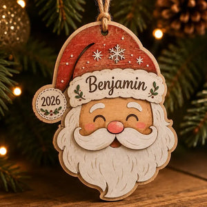 Personalized Santa Ornament, Custom Wood Christmas Decor with Child Name and Year, Kids Holiday Keepsake Gift 36e852d1-d609-4eb4-be96-767987641d03-regrt-3-.webp