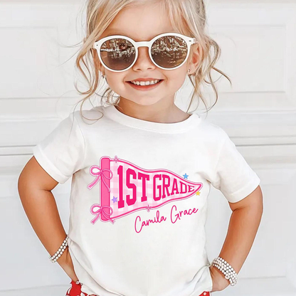 Custom Boys Girls Back to School Shirt, Coquette School Top, Cute Pre K Kindergarten Shirt, First Day Of School Pennant Tee, Kids Name Shirt 37052935-a391-4c5f-a337-4cd16d505528-3.png