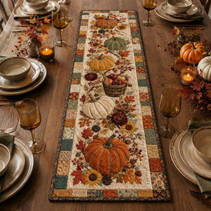 Quilted Pumpkin Table Runner, Autumn Harvest Decor, Gift For Family 371056a4-6865-406b-82db-ba3cc585c22a-1.jpg