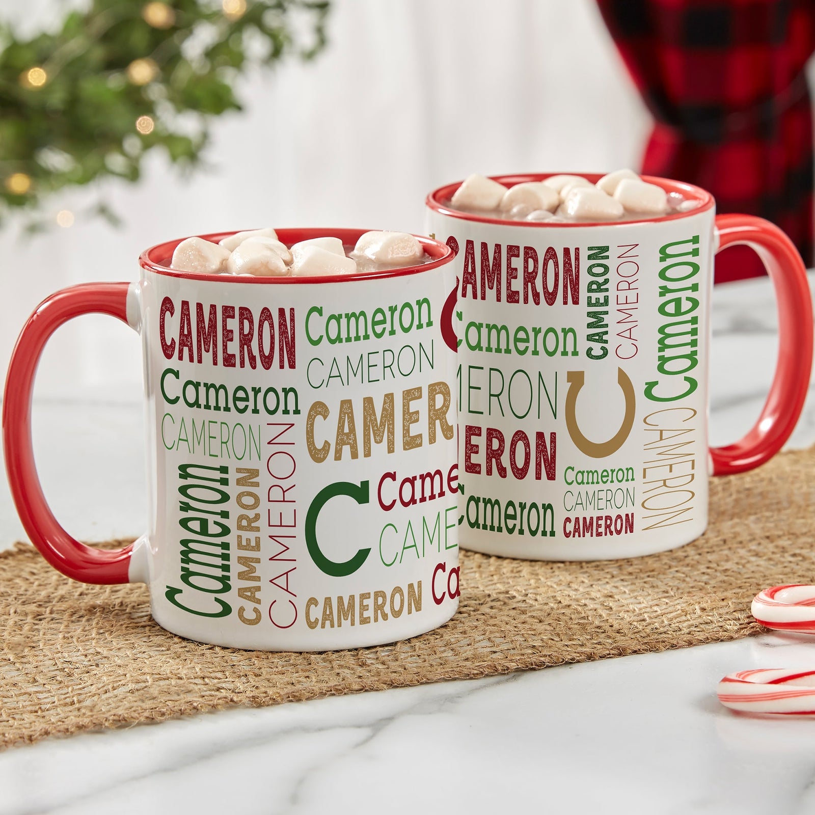 Christmas Repeating Name Personalized Coffee Mug CustomChristmas Gift