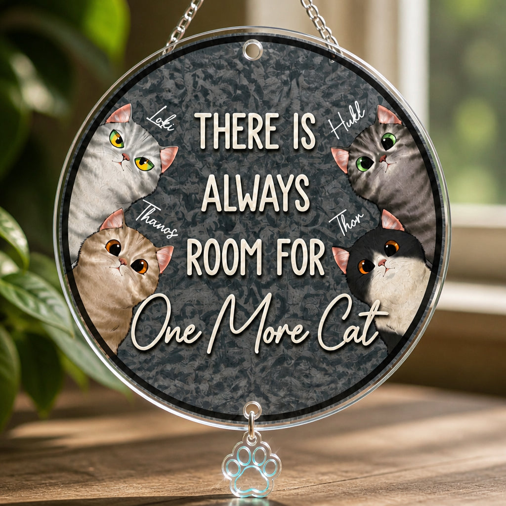 There Is Always Room For One More Cat – Personalized Doormat with 4 Cat Portraits - Personalized 1 Layered Suncatcher with Charm 371a3bdc-6a3f-49ac-bb4b-730cbce89172.jpg