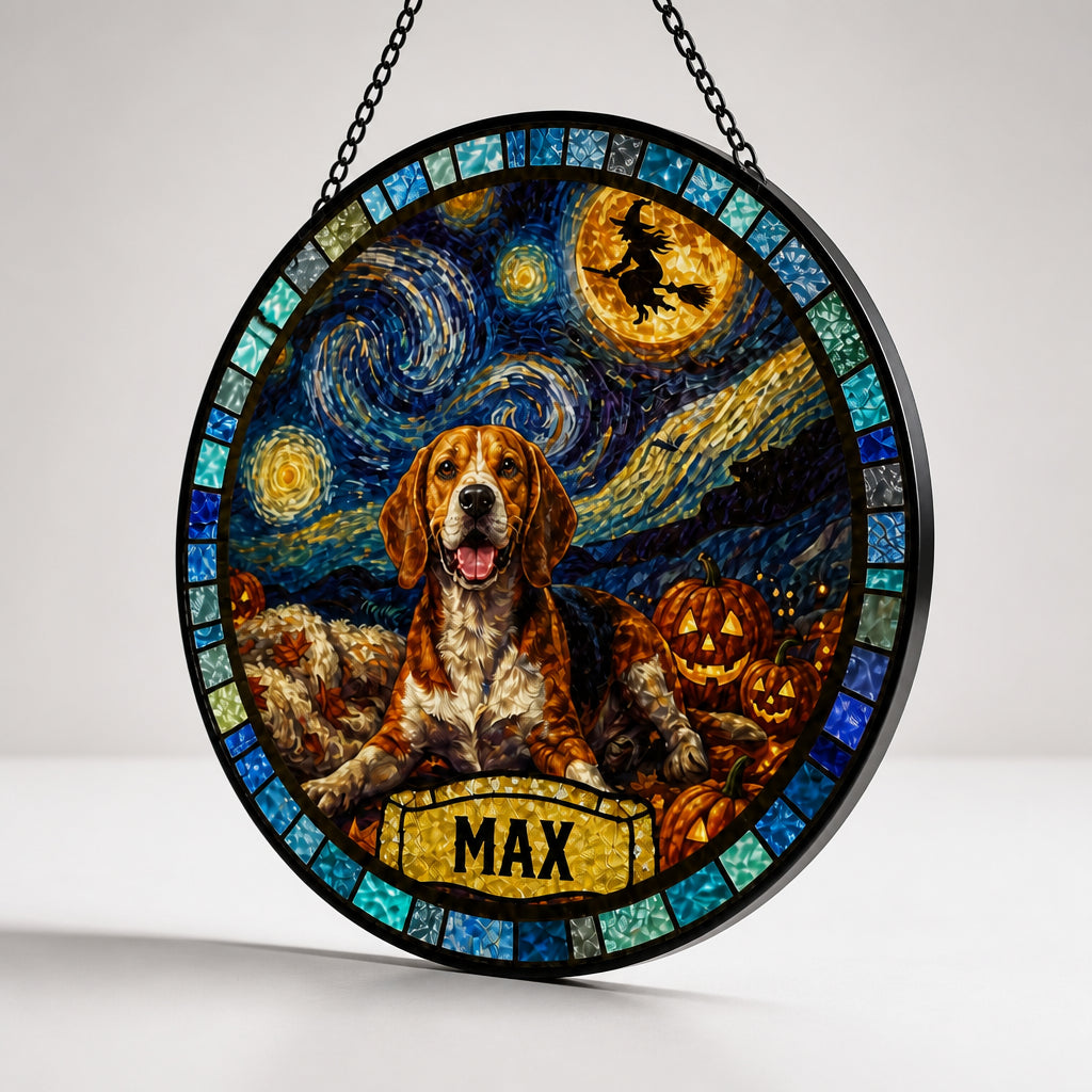 Custom Halloween Starry Night Pet Suncatcher — Photo-to-Art with Name - Personalized Suncatcher Stained Glass 371f46b4-4474-4399-8ab5-107f04cdeaa0.jpg