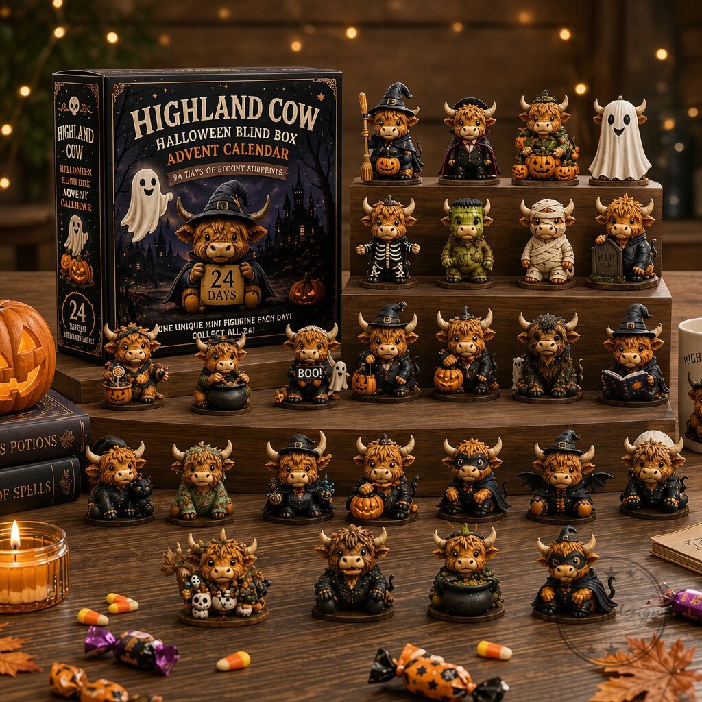 Highland Cow Halloween Blind Box Special Edition Advent Calendar 372cd752-fe07-4cbf-b0d4-20600b066345-highland-cow-halloween-blind-box-special-edition-advent-calendar-gallery-1.jpg