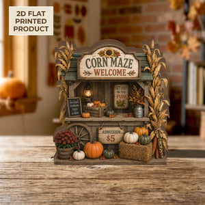 Corn Maze Welcome 2D FLAT Wooden Block Decor, Rustic Fall Farm Stand Shelf Sitter, Pumpkin Patch Autumn Decor, Thanksgiving Gift 373648c9-14fd-4faf-97e0-b548e82da203-4.jpg