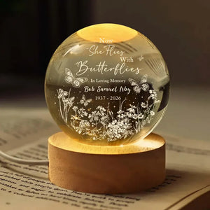 Now She Flies With Butterflies Memorial Crystal Ball Night Light, Loss of Mother Gift, Mom Loss Gift,Memorial Gift, Loss of Father Gift 3758c32e-32fd-4cfd-ab65-48a6bfd514d1-fgbfggf-3-.webp