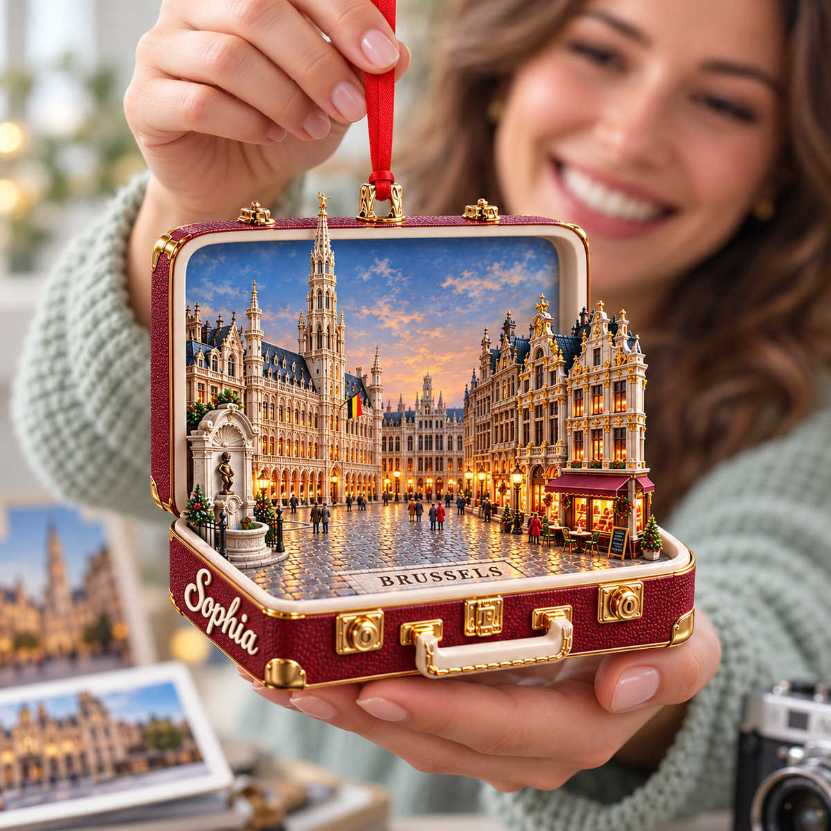 Personalized 3D Brussels Grand-Place Suitcase Christmas Ornament – Belgium Travel Souvenir & Gift for Brussels Lovers 37593b26-d88d-4059-afef-c0d953416be5-Sophia-s-Brussels-Grand-Place-Keepsake-2.png