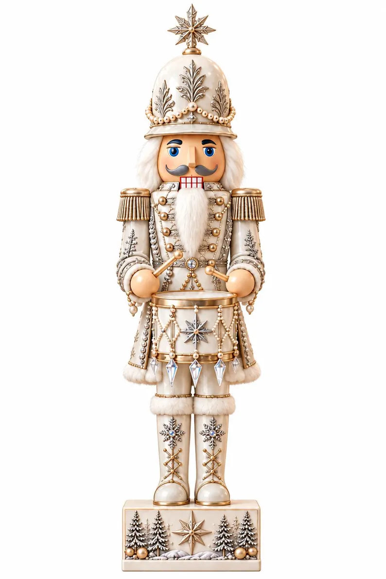 White Christmas Nutcracker Wooden Block, Elegant Winter Soldier Shelf Decor, Neutral Holiday Figurine, Christmas Mantel Decor 3759c375-820a-412a-a770-e513bc2e7705-gfhjngg-3-.webp