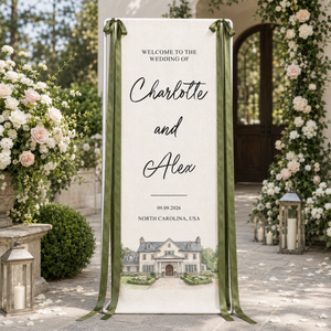Custom Photo Wedding Venue Watercolor Style - Personalized Welcome Sign - Wedding Decoration 37690c5f-c02b-4fda-8d7c-c452ff1e3be2-banner-1.png
