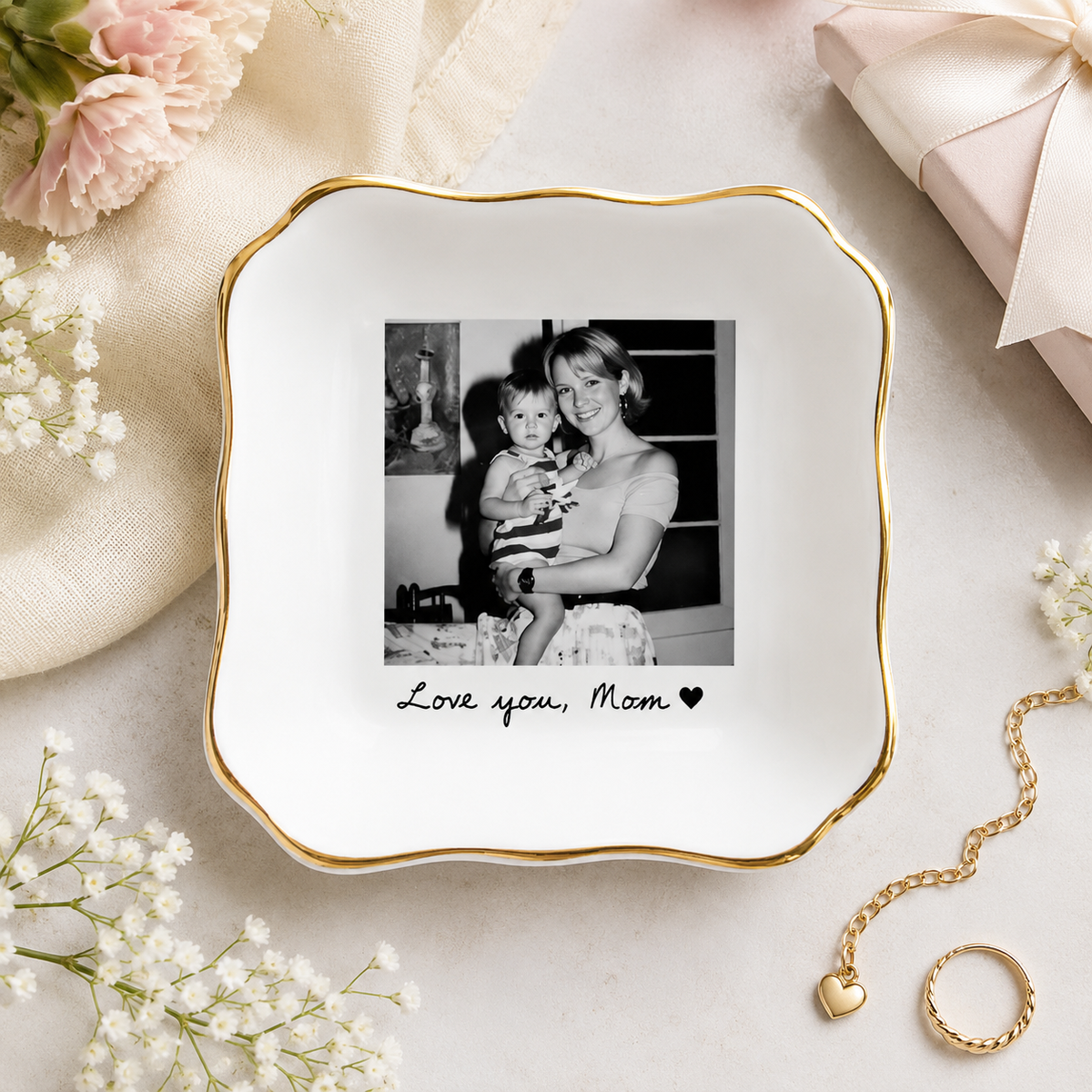 Personalized Mom Photo Jewelry Dish: Ceramic Trinket Tray Mother of The Bride, Birthday Ring Dish, Gift from Daughter, Wedding Day Gift 3769f1e4-3929-4886-b370-b9e29ab87d12-f3a47551-4936-4607-a5a4-5a306705e692.png