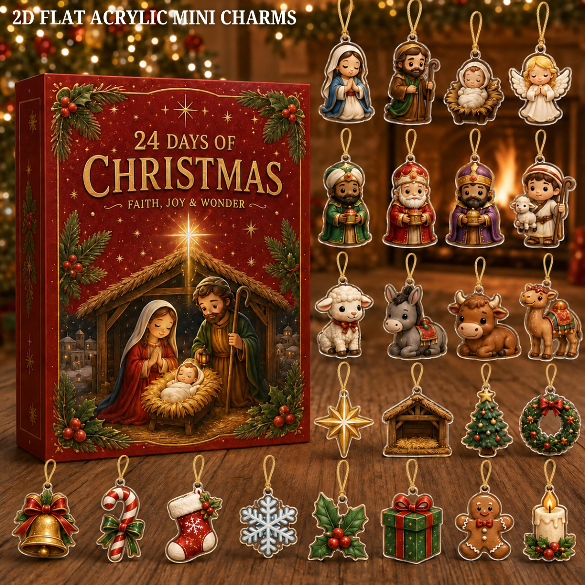 Nativity Advent Calendar, 24-Day Christian Christmas Countdown with Acrylic or Wood Charms 37833e3b-23f8-4b94-a4e8-5ae0349f68d9-3.png