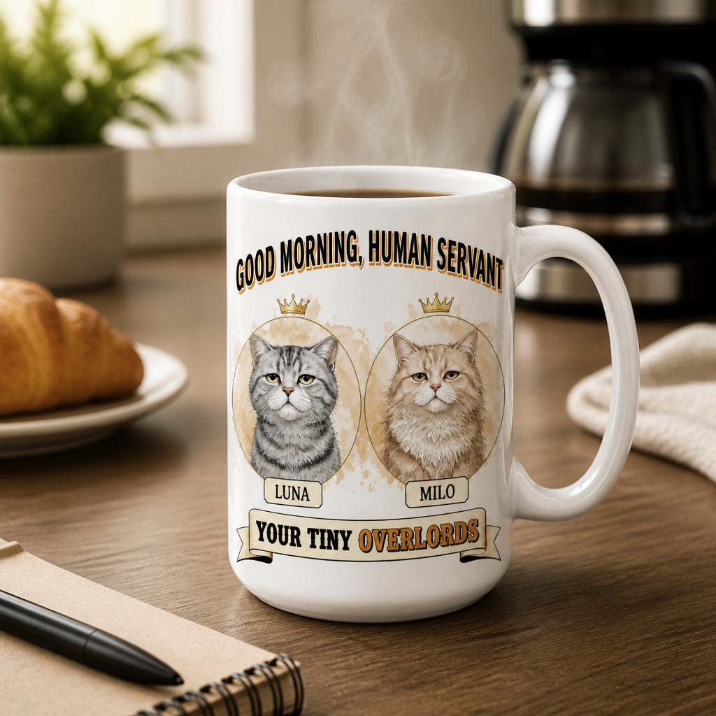 Good Morning Human Servant – Your Tiny Overlords Personalized Cat Portrait Mug - Personalized Mug 378520fa-1a2b-4e79-8d7c-94287aace265.jpg