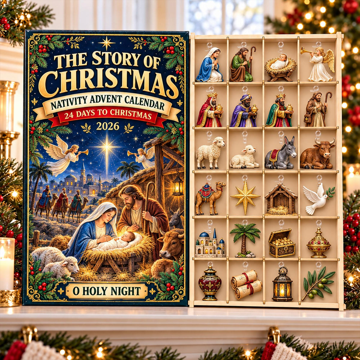 Personalized Nativity Advent Calendar, Christmas Countdown Calendar, 24 Day Acrylic Ornament Set, Religious Gift, Bible Story Keepsake 379033d7-48e5-4dad-9096-bae9e44546be-il_fullxfull.8651038675_1bel.jpg