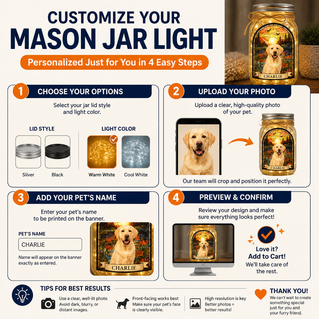 Pet Memorial Mason Jar Light – Photo + Name – "Always With You" - Personalized Mason Jar Light 37a0a71d-b06c-40e7-b36d-53849f605791.jpg