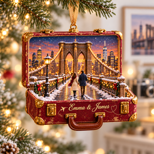 Personalized San Francisco Christmas Ornament – 3D Relief Suitcase with Custom Name, Golden Gate Bridge & Cable Car, Travel Lover Gift 37b63307-edb1-4318-b8c2-9c8f0ec7343f-Emma-James-Brooklyn-Bridge-Ornament-1.png