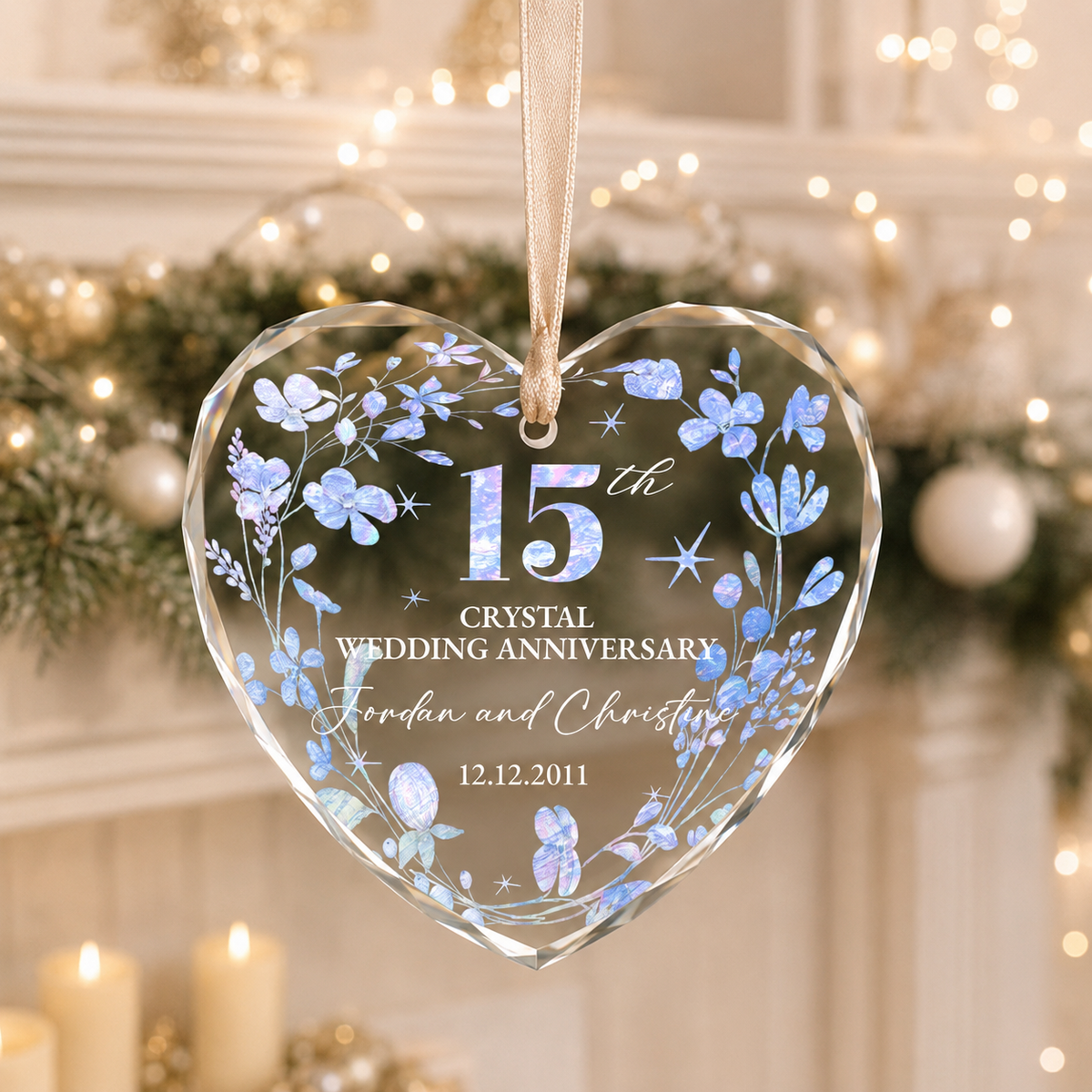 Personalized 15th Crystal Wedding Anniversary Ornament, Custom Engraved Gift, 15 Years Marriage Keepsake, Gift for Parents Husband Wife 37b9d7ae-5d8b-4c5b-afaa-72a92225773b-banner-1.png
