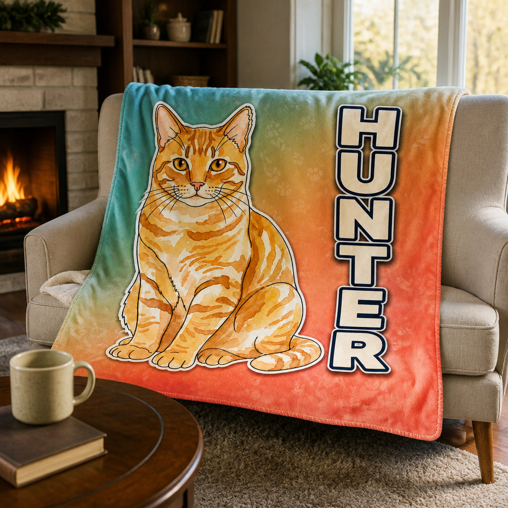 Custom Cat Portrait Name Blanket – Pop Outline Edition - Personalized Blanket 37c06905-96cd-4ae0-8afb-6dc9b529a130.jpg