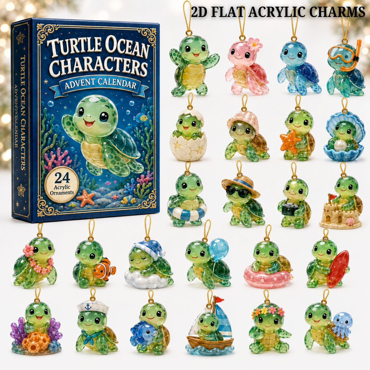 Turtle Ocean Characters Advent Calendar 2026 - 24-Day Festive Countdown, Acrylic Charms Blind Box - Gift For Animal Lovers 37caad61-ef4f-4062-a875-2219fbddf334-turtle-ocean-text.png