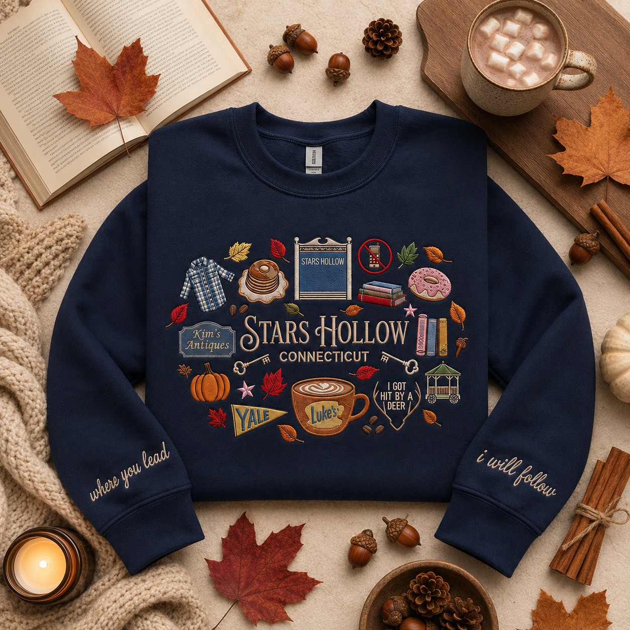 Connecticut Embroidered Sweatshirt, Bookish Pumpkin Shirt, Autumn Coffee Fall Crewneck, Small Town Inspired Gift 37cadd76-42f5-42d1-93a8-e5ba16135bd1-banner-1.png