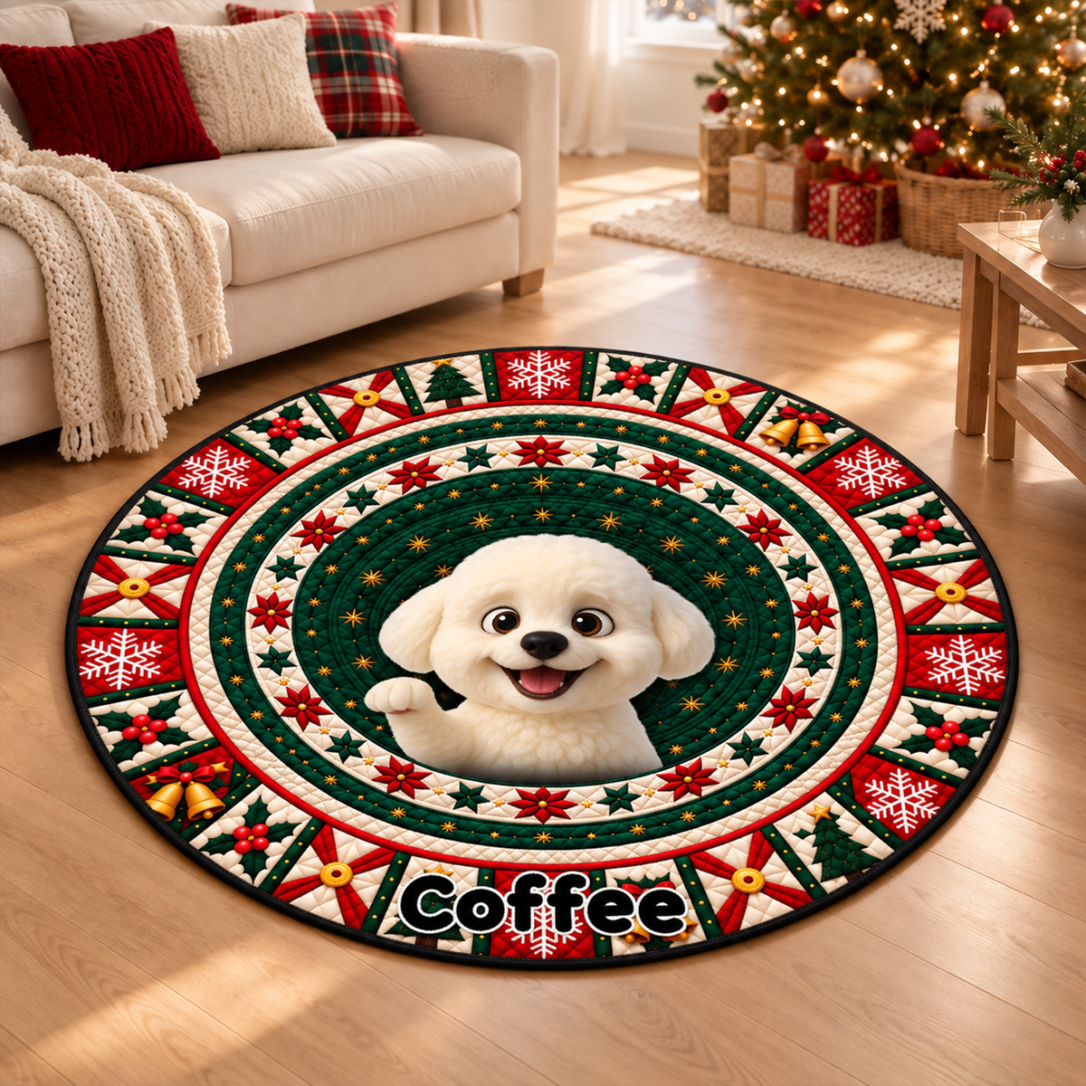 Jingle Bells My Dog Yells 3D Illusion Quilted Rug - Personalized Quilted Mat 37d1f4a8-d5ef-49db-8e8f-9d872593f70b-MOCKUP-6.png