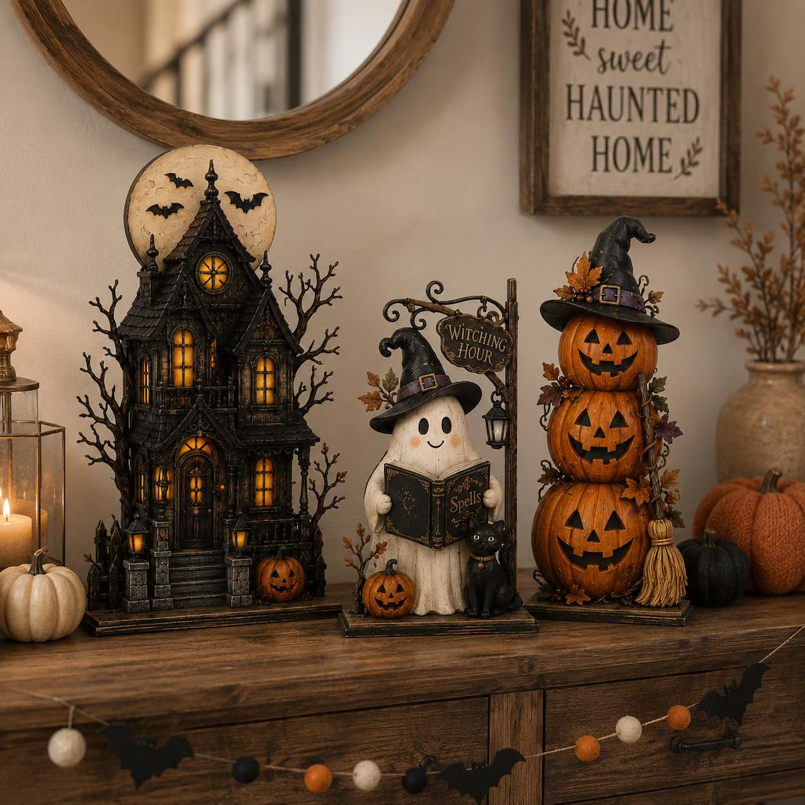 Haunted House Ghost Pumpkin Sign, Wooden Block Halloween Decor, Spooky Tiered Tray Shelf Table Centerpiece Gift for Fall Home 37dd6dd9-dc18-4bff-9a21-db1f87c319da-2_converted.png