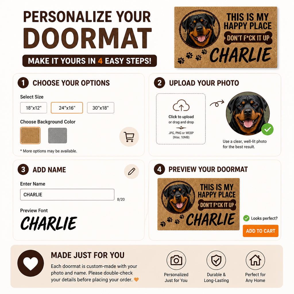 Rottweiler Happy Place Personalized Doormat - Personalized Doormat 37e4866f-d095-4441-8333-9e4438a7339e.jpg