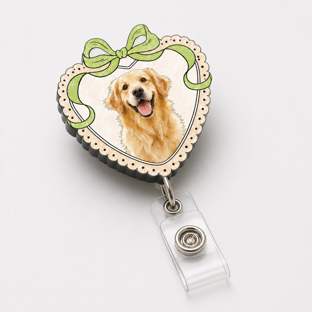 Custom Pet Photo Badge Reel – Scalloped Rosette with Stethoscope Bow - Personalized Custom Shape Badge Reel 37e6605a-da4b-439b-89a7-5b3c82472f4f.jpg