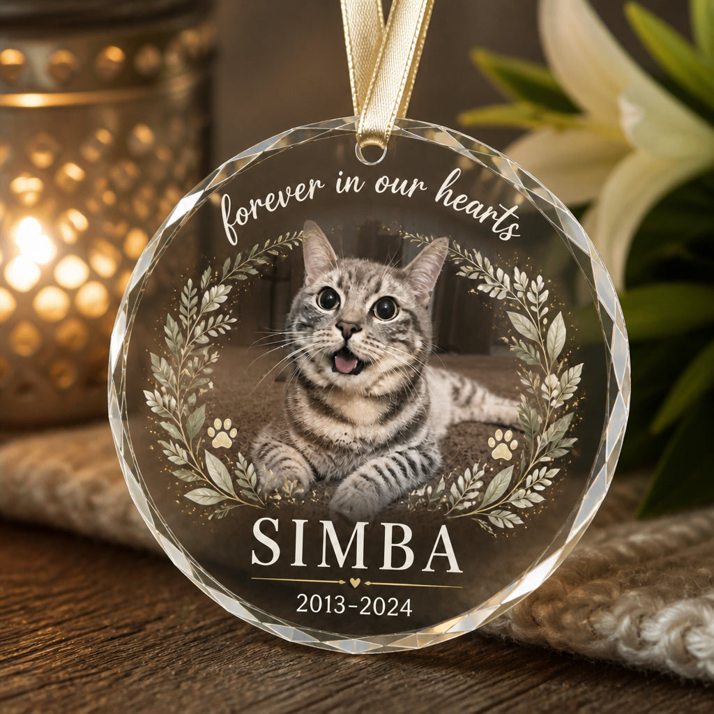 Pet Memorial Photo Ornament - Forever In Our Hearts - Personalized Crystal Ornament 37ee7f44-d58d-4fde-a2ff-1397b00de6d0.jpg
