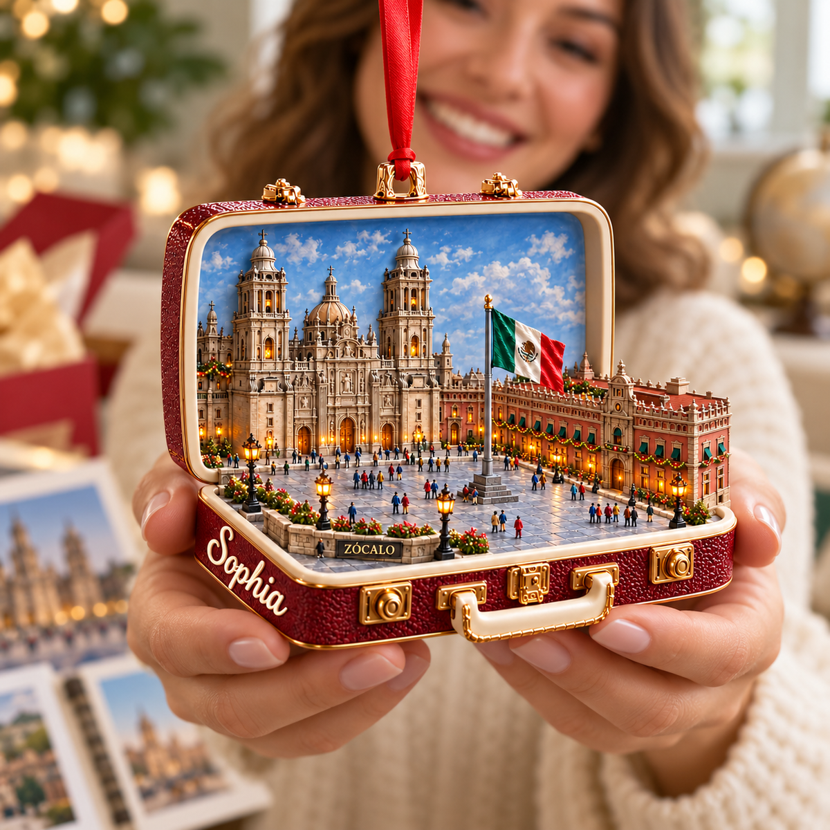 Personalized Zócalo 3D Suitcase Christmas Ornament – Mexico City Travel Souvenir & Gift for Mexico Lovers 37f9b1ed-a43d-481b-9325-36618ed35a27-Burgundy-Mexico-City-Keepsake-3.png