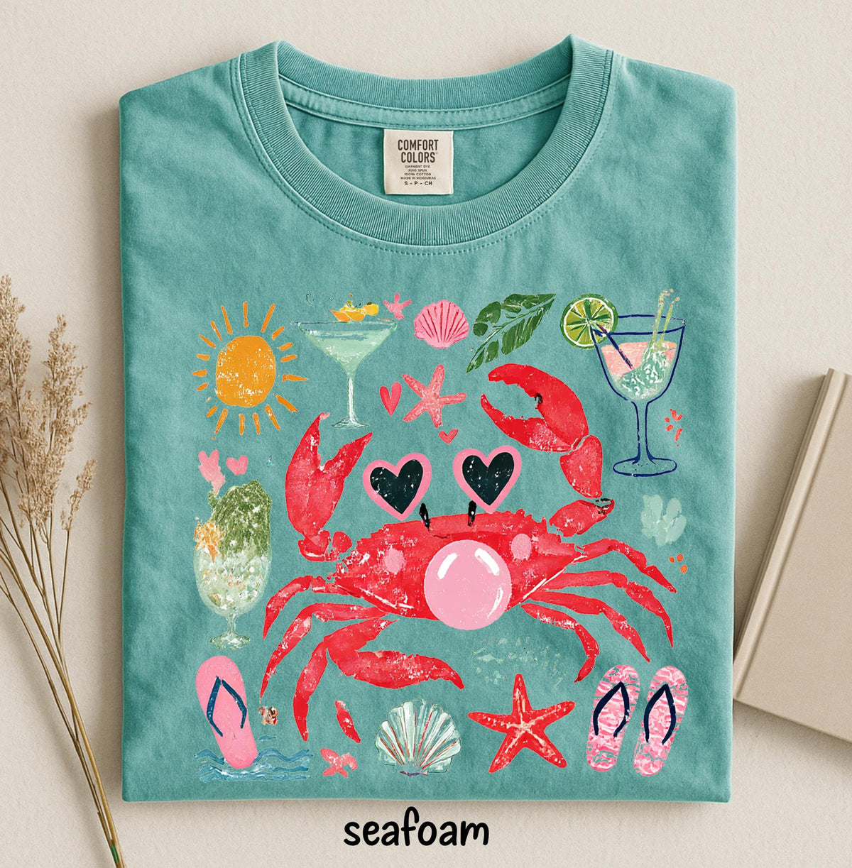 Comfort Colors Funny Crab Shirt, Crab Blowing Bubble Graphic Tee, Beach Vibes Nautical T-shirt, Summer Vacation Gift 38017926-9ffe-4662-aba1-4b9b4ddecf77-9.jpg