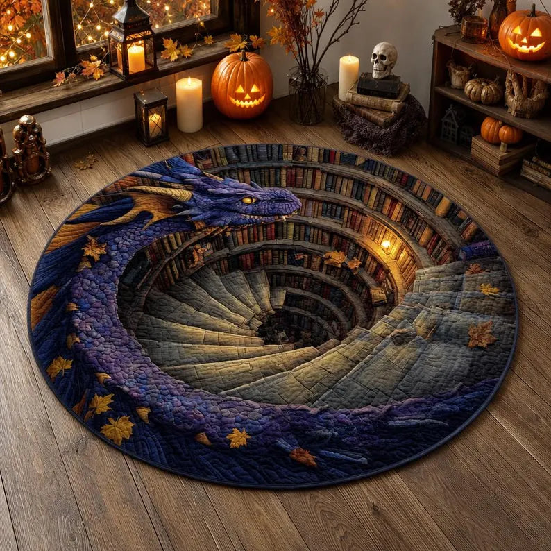 Halloween Fantasy Dragon Circle Rug, 3D Optical Illusion Spiral Library Rug, Mystical Purple Dragon Floor Carpet,Gift for Halloween Lovers 380380be-4ac7-4f97-9e0c-0034e9094e6d-F-1-.webp