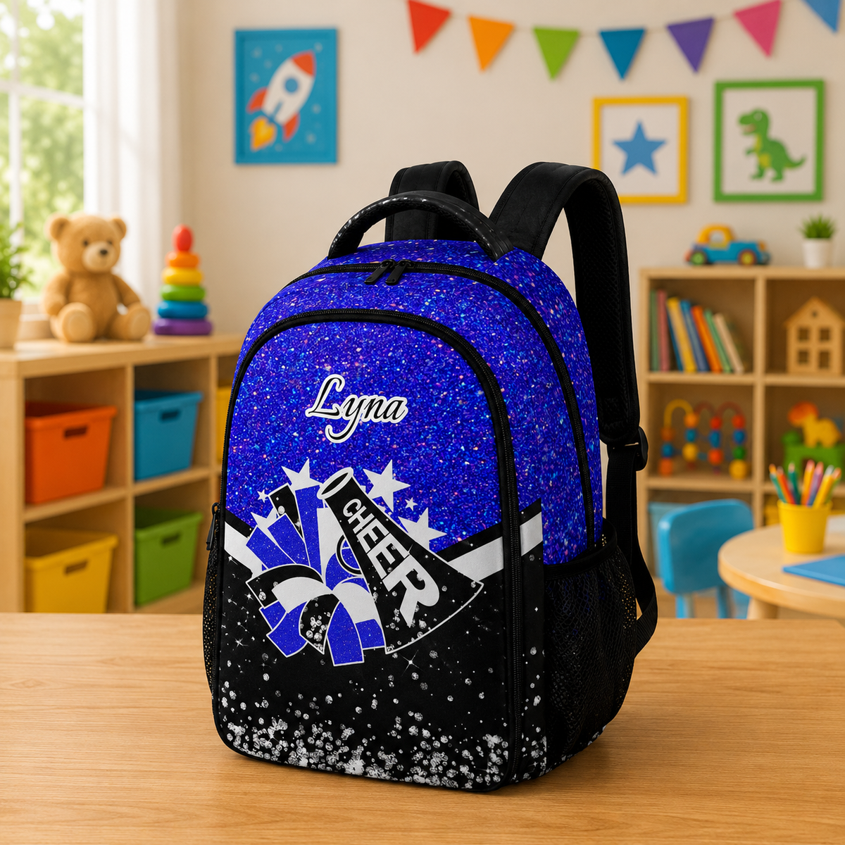 Personalized Cheer Backpack for Cheerleader Customized with Name Shoulder Bag Laptop Backpack for Boys Girls Men Women Casual Daypack Camping Bookbag for Cheer Team trainer Gift
