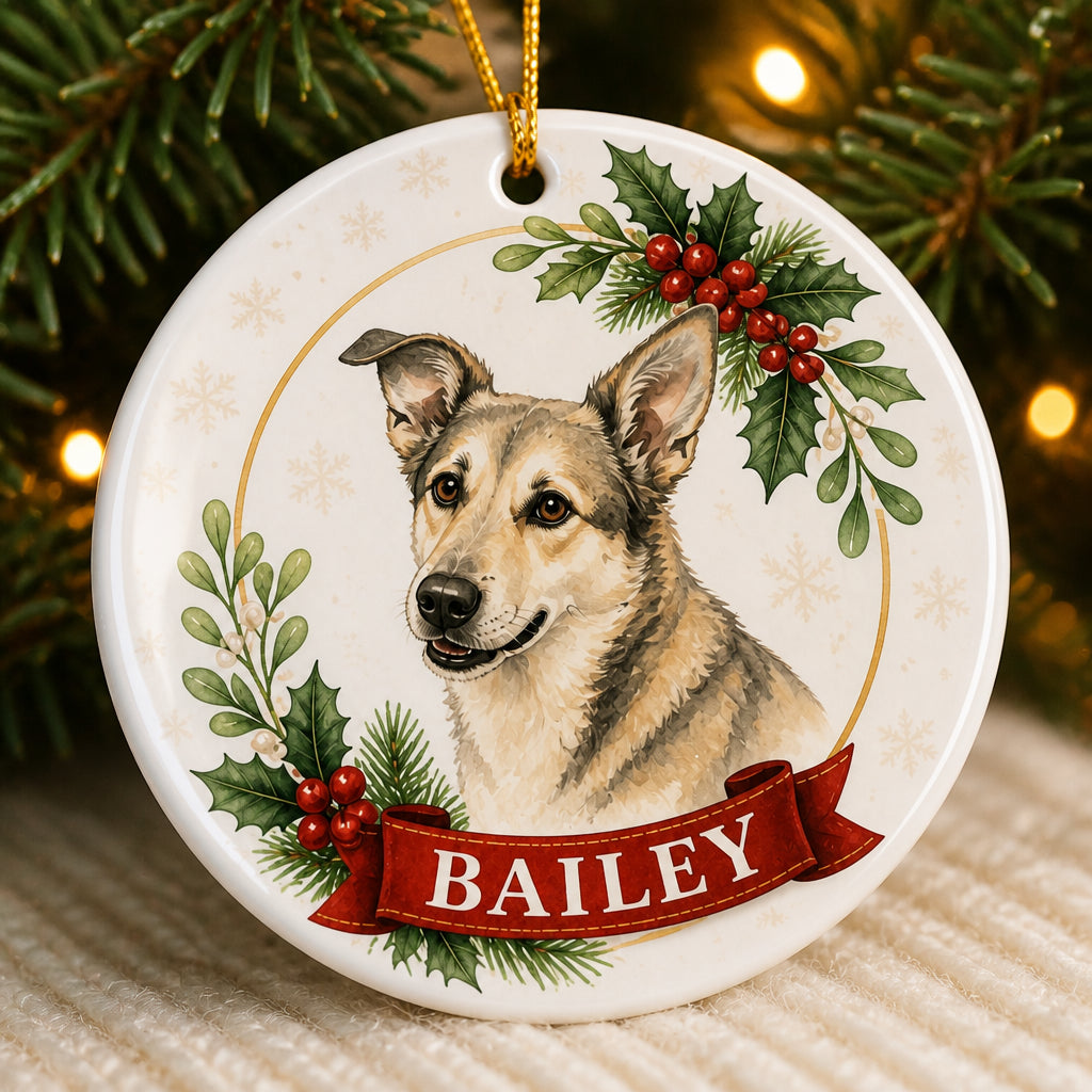 Custom Pet Portrait Holly Wreath Ornament with Name - Personalized Ornament 38197c8e-0283-49dd-9749-950fe07f4b0e.jpg