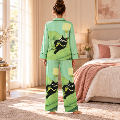 Cat Print Satin Pajama Set, Women's Sleepwear Lounge Pajamas, Gift For Hers 3825eec7-8f3e-4b55-9dfb-5e93a2111478-Pijama-b-c-h-m-o-sang-tr-ng.png