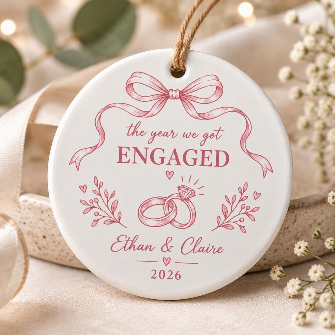 Engagement Ceramic Ornament, Personalized Couple Christmas Keepsake, The Year We Got Engaged Proposal Gift 382e778d-f0c6-470f-856b-ec8c3468e9b9-3_converted.png