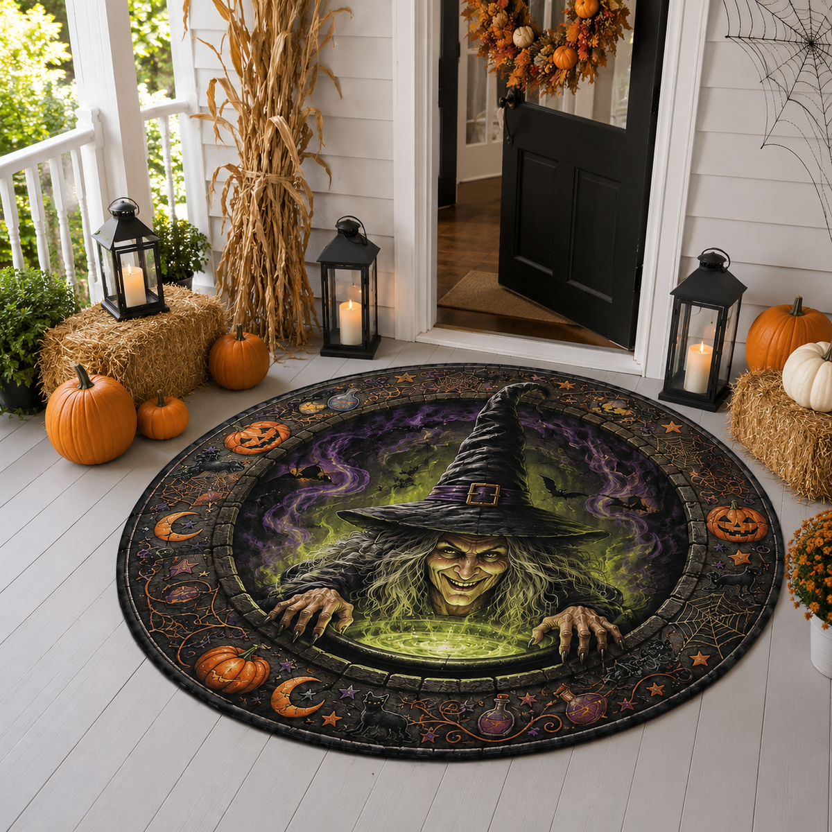 Witch’s Cauldron Portal 3D Illusion Quilted Rug – Spooky Halloween Round Floor Mat With Pumpkins, Bats & Black Cats 384c8bde-404f-49ed-8768-93c407238187-2.png