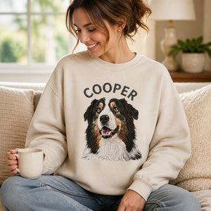 Custom Pet Portrait Name Crewneck Sweatshirt - Personalized Sweatshirt 385d142d-a736-4a4c-9c1d-00acca7ffabf.jpg