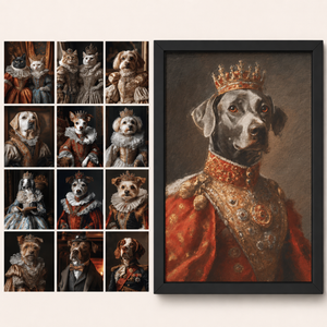 Royal Pet Portrait, Custom Oil Painting on Canvas, Personalized Pet Gift, King Queen Pet Art, Renaissance Pet Painting 385faf82-01eb-48a7-8752-20062ae99e7f-c8ee6faf-423b-438b-afd0-fee629868470.png