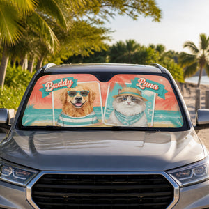 Custom Pet Portrait Auto Sun Shade with Names – Summer Vibe (2 Pets) - Personalized Auto Sun Shade 3866cff0-5712-481d-8f4c-b8554cf8b721.jpg
